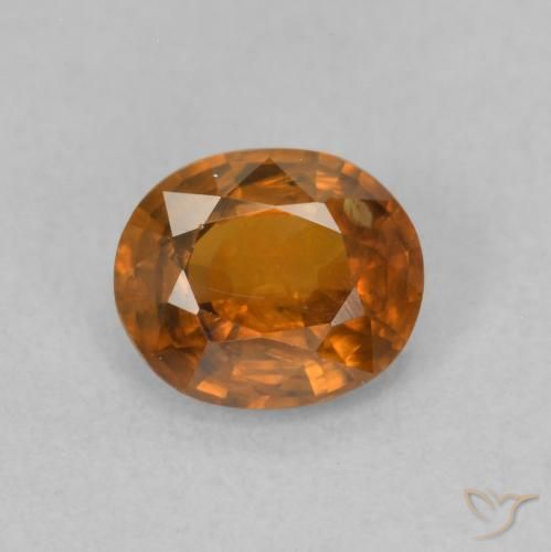 0.96ct 天然 ディープオレンジ ジルコン, 楕円形, VS