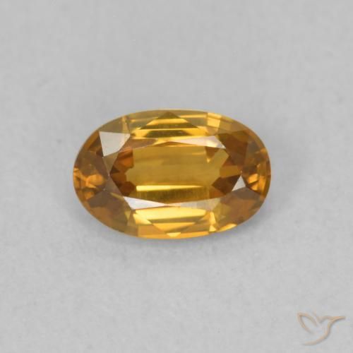 0.63ct 天然 ミディアムオレンジ ジルコン, 楕円形, VVS-VS
