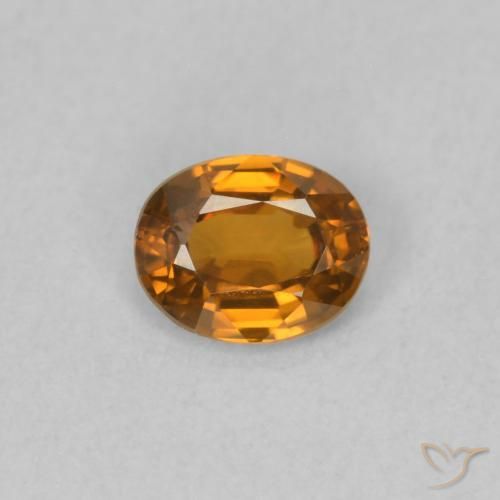 0.50ct 天然 ミディアムオレンジ ジルコン, 楕円形, VVS-VS