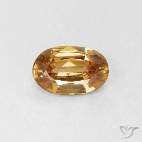 0.69ct 天然 ゴールドブラウン ジルコン, 楕円形, VVS-VS