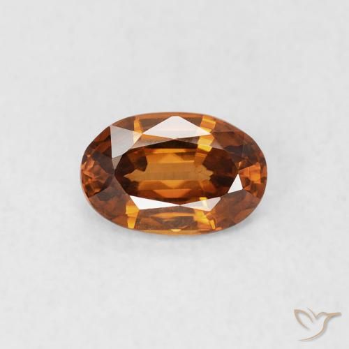 0.66ct 天然 アースオレンジ ジルコン, 楕円形, VS