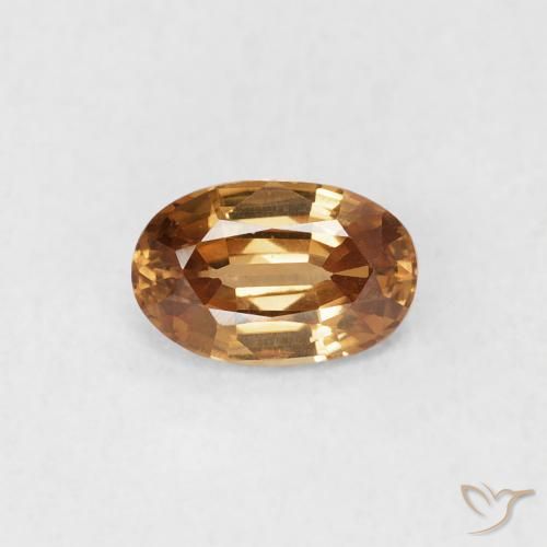 0.63ct 天然 ゴールドブラウン ジルコン, 楕円形, VVS-VS