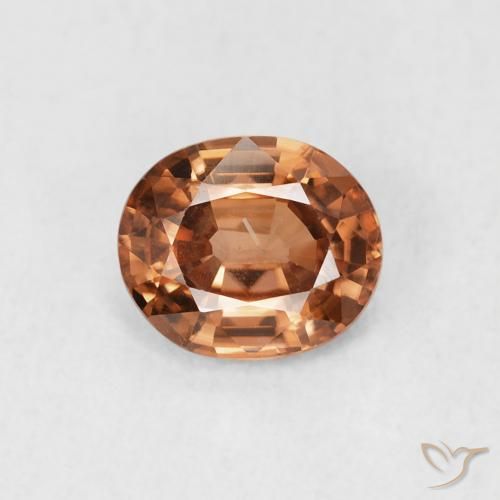 0.93ct 天然 ディープレッドがかったオレンジ ジルコン, 楕円形, VS