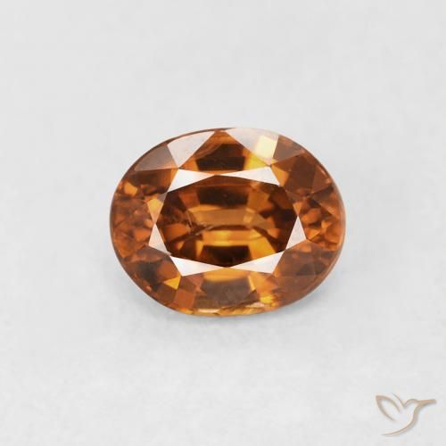 1.01ct 天然 アースオレンジ ジルコン, 楕円形, VS