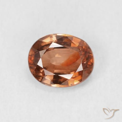 1.02ct 天然 ディープオレンジ ジルコン, 楕円形, VS