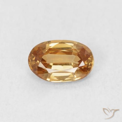 0.67ct 天然 ミディアムゴールド ジルコン, 楕円形, VVS-VS
