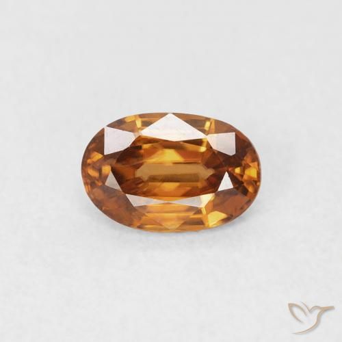 0.67ct 天然 ミディアムオレンジ ジルコン, 楕円形, VVS-VS