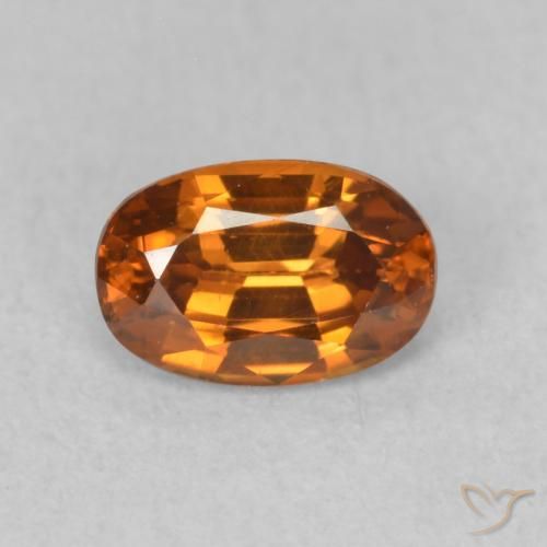0.73ct 天然 茶色がかったオレンジ ジルコン, 楕円形, VVS-VS