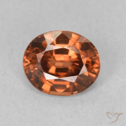 0.92ct 天然 Medium Dark-Orange ジルコン, 楕円形, VVS-VS