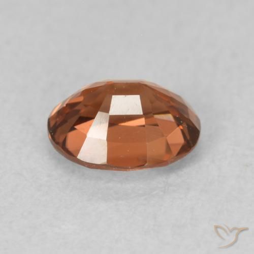 0.92カラットの天然Medium Dark-Orangeジルコン、楕円形、VVS-VS