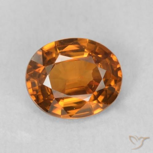 0.84ct 天然 Medium Dark-Orange ジルコン, 楕円形, VVS-VS