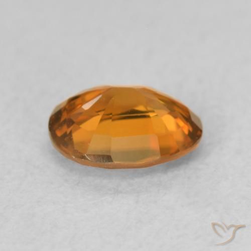 0.84カラットの天然Medium Dark-Orangeジルコン、楕円形、VVS-VS