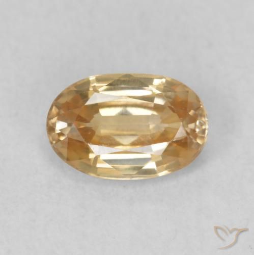 0.70ct 天然 薄いピーチゴールデン ジルコン, 楕円形, VVS-VS