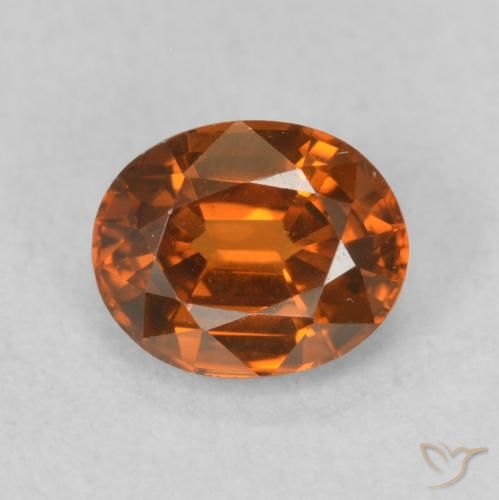 0.93ct 天然 Medium Dark-Orange ジルコン, 楕円形, VVS-VS