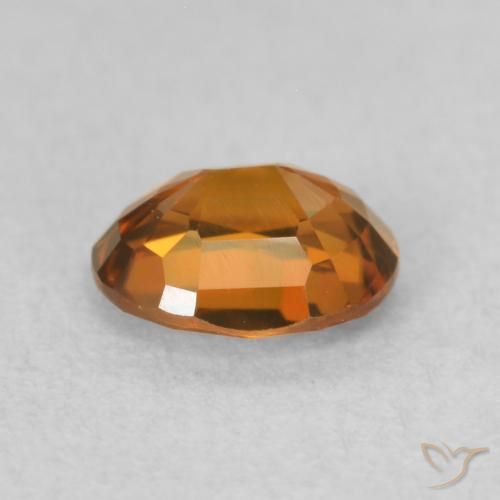0.93カラットの天然Medium Dark-Orangeジルコン、楕円形、VVS-VS