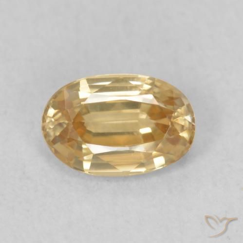 0.68ct 天然 薄いピーチゴールデン ジルコン, 楕円形, VVS-VS