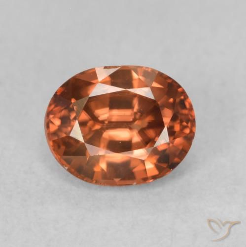 0.94ct 天然 ディープオレンジ ジルコン, 楕円形, VVS-VS