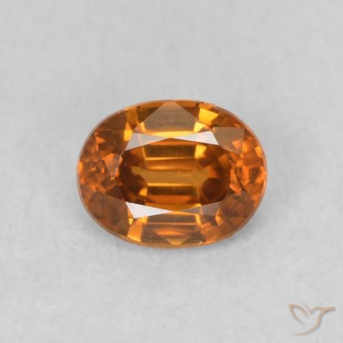 0.60ct 天然 ディープオレンジ ジルコン, 楕円形, VVS-VS