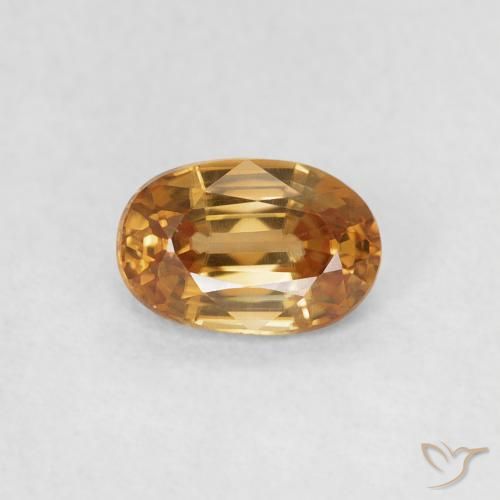 0.74ct 天然 ミディアムオレンジ ジルコン, 楕円形, VVS