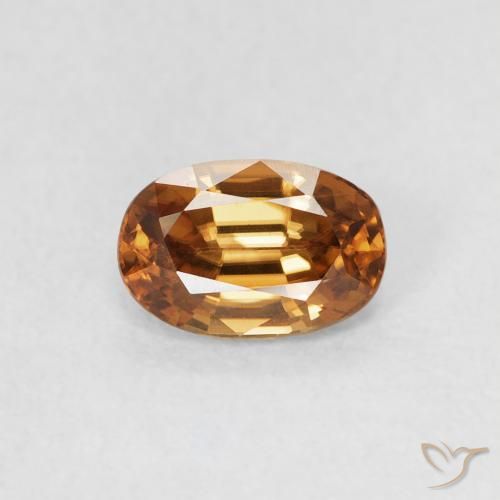 0.80ct 天然 ミディアムオレンジ ジルコン, 楕円形, VVS