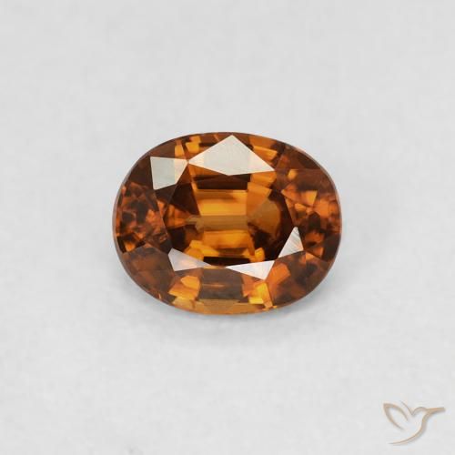 0.62ct 天然 アンバーオレンジ ジルコン, 楕円形, VVS