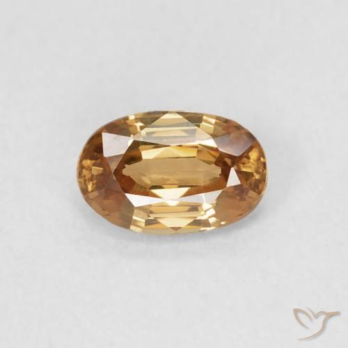 0.71ct 天然 ゴールデンピーチ ジルコン, 楕円形, VVS