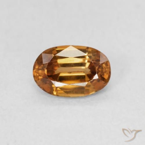 0.76ct 天然 ゴールドブラウン ジルコン, 楕円形, VVS