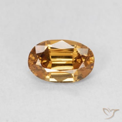 0.74ct 天然 ミディアムゴールド ジルコン, 楕円形, VVS