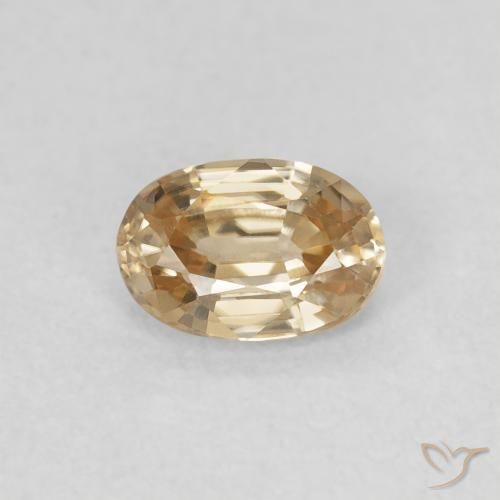 0.73ct 天然 ライトイエロー ジルコン, 楕円形, VVS
