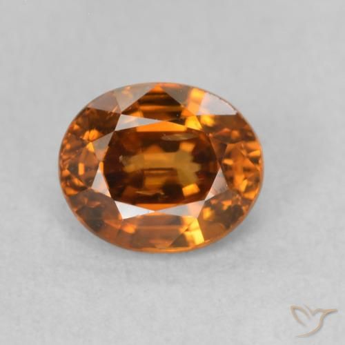 1.19ct 天然 Medium Dark-Orange ジルコン, 楕円形, VS