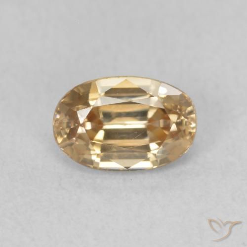0.85ct 天然 ゴールド ジルコン, 楕円形, VVS-VS