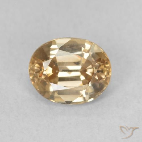 1.01ct 天然 ゴールド ジルコン, 楕円形, VVS-VS