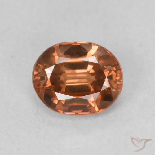 1.06ct 天然 ディープオレンジ ジルコン, 楕円形, VS