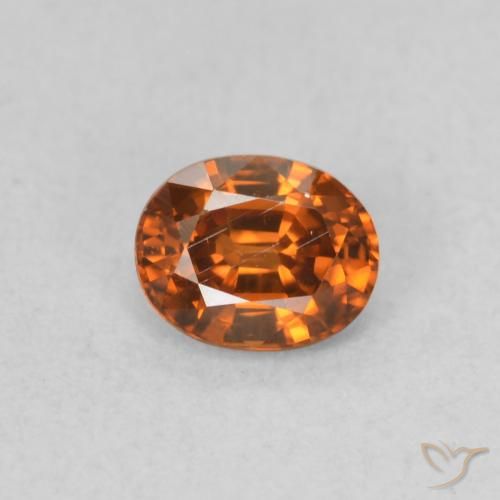0.60ct 天然 ディープオレンジ ジルコン, 楕円形, VS