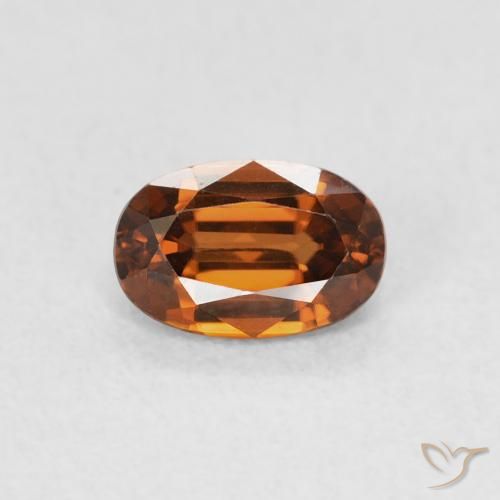 0.82ct 天然 Medium Dark-Orange ジルコン, 楕円形, VVS
