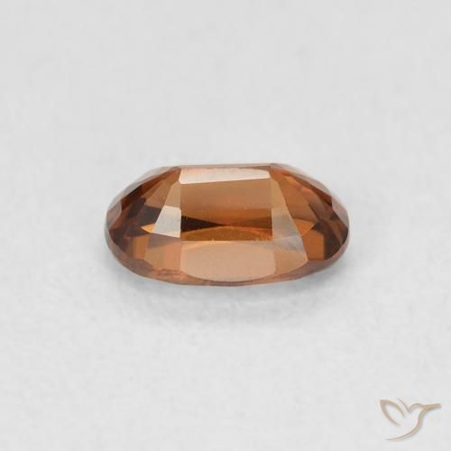 0.82カラットの天然Medium Dark-Orangeジルコン、楕円形、VVS