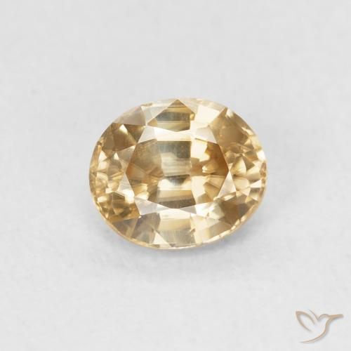 0.91ct 天然 ゴールド ジルコン, 楕円形, VVS