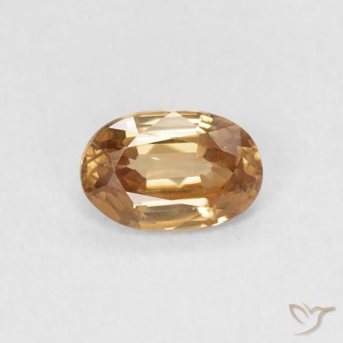 0.66ct 天然 ゴールデンピーチ ジルコン, 楕円形, VVS