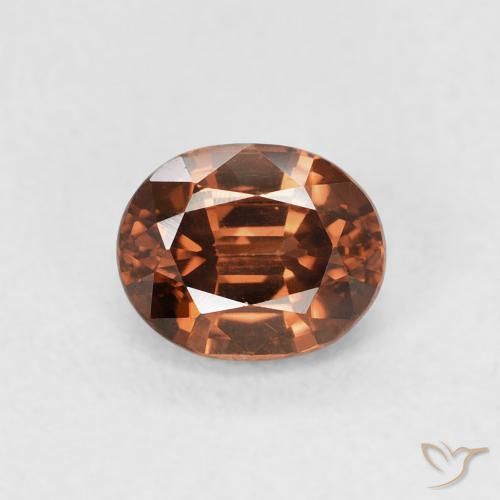 1.09ct 天然 ディープオレンジ ジルコン, 楕円形, VVS