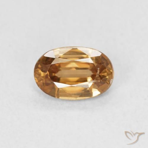 0.74ct 天然 茶色がかったオレンジ ジルコン, 楕円形, VVS-VS