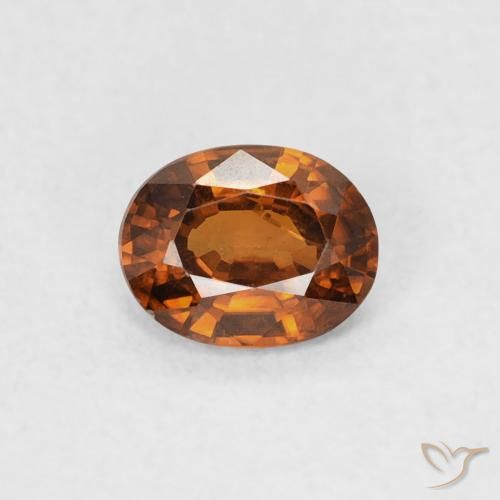 0.51ct 天然 Medium Dark-Orange ジルコン, 楕円形, VVS-VS