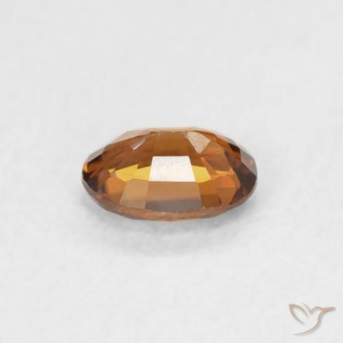 0.51カラットの天然Medium Dark-Orangeジルコン、楕円形、VVS-VS