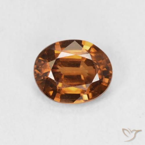 0.90ct 天然 アースオレンジ ジルコン, 楕円形, VVS-VS