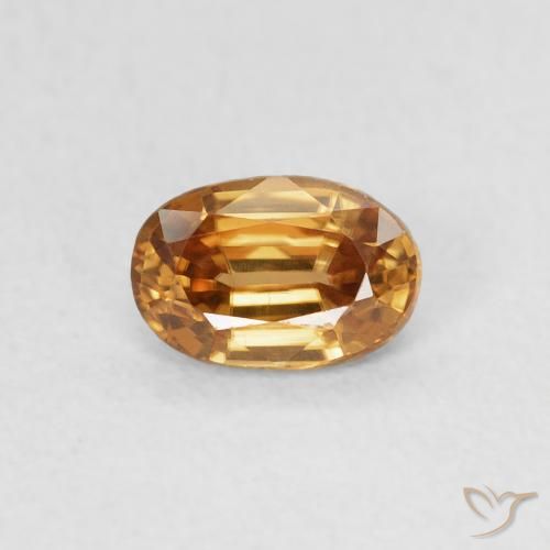 0.69ct 天然 ミディアムオレンジ ジルコン, 楕円形, VVS-VS