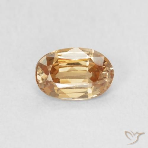 0.70ct 天然 薄いピーチゴールデン ジルコン, 楕円形, VVS-VS
