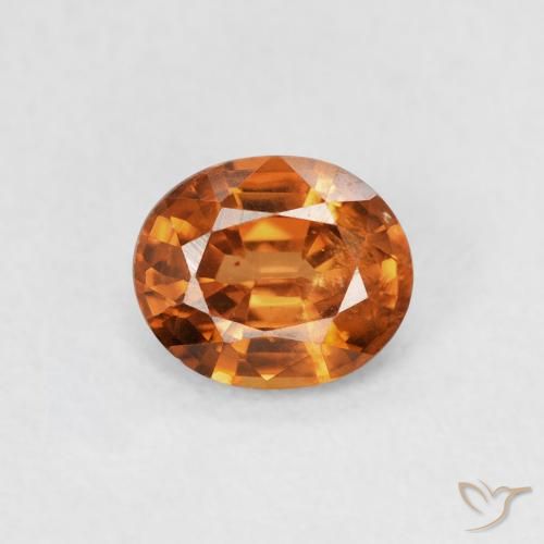 0.91ct 天然 ディープオレンジ ジルコン, 楕円形, VS
