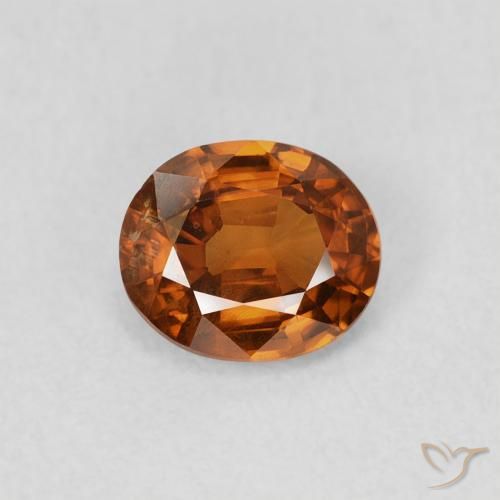 0.86ct 天然 ディープオレンジ ジルコン, 楕円形, VS