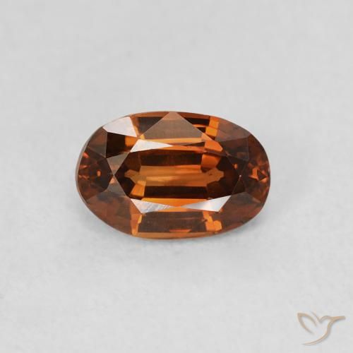 0.78ct 天然 アンバーオレンジ ジルコン, 楕円形, VS