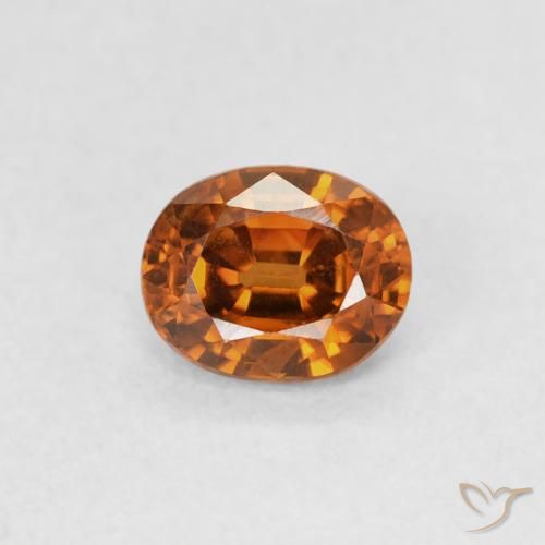 0.61ct 天然 ディープオレンジ ジルコン, 楕円形, VS