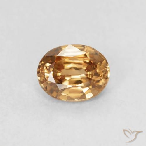 0.60ct 天然 ゴールドブラウン ジルコン, 楕円形, VVS